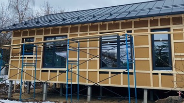 Каркасный дом на ж/б сваях по технологии "35FS"