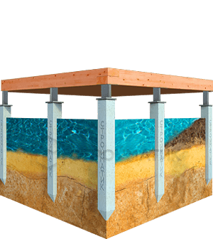 Фундамент пирса или причала на сваях