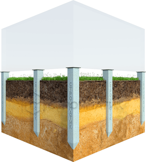 Фундамент на забивных ЖБ сваях