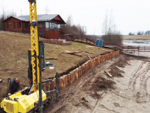 Установка подпорных стен