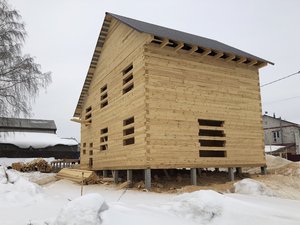 Фундамент для двухэтажного дома из бруса в поселке Зональная Станция, Томской области