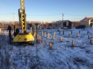Фундамент для дома из бревна с обвязкой брусом в КП Ближняя Усадьба