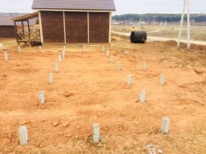 Фундамент для одноэтажного дома из газоблока с облицовкой кирпичом в КП Тихие Зори