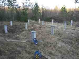 Фундамент для бани из бруса в деревне Юрки