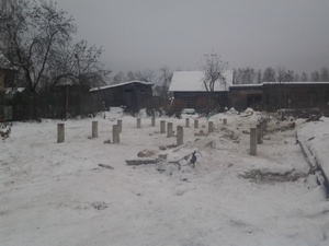 Фундамент для бани из бруса в деревне Исанино