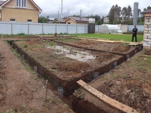 Фундамент для дома из пеноблоков в селе Кстинино