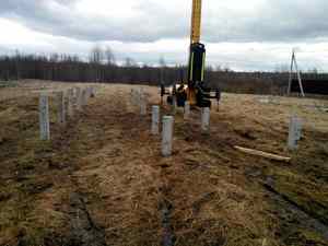 Фундамент для частного дома из бруса в деревне Лезье