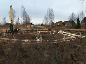 Фундамент для каркасного дома в г/п Рахьинское, деревня Коккорево