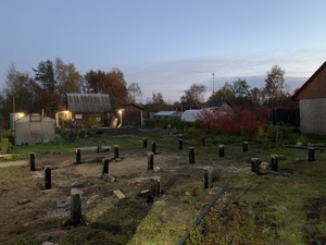 Фундамент на забивных жб сваях в д.Тулгуба (Карелия)