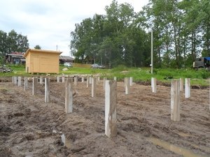 Фундамент для гаража в деревне Ивановское