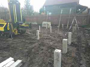 Фундамент для бани из бруса в деревне Белая