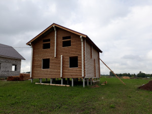 Свайный Ж/Б фундамент под дом из оцилиндрованного бревна 9х9 (Богородский р-он, пос.Доскино)