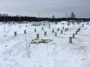 Фундамент для каркасного дома в деревне Клинцево