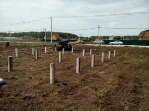 Фундамент для дома из бревна в Московской области
