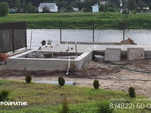 Фундамент под банный комплекс из кирпича в деревне Глазково