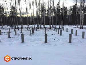 Фундамент для дома из бруса в СНТ Грезы деревни Савватьево