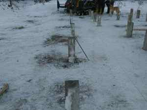 Фундамент каркасного деревянного дома в деревне Агалатово