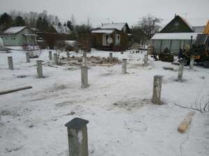 Фундамент для каркасного деревянного дома в г/п Синявинское