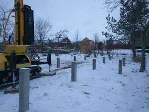 Фундамент на для каркасного деревянного дома в деревне Ладога