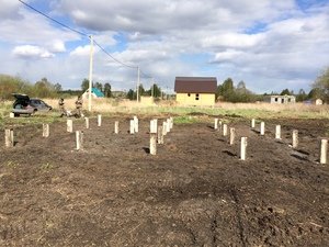 Фундамент для дома из бруса в поселке Горный Щит