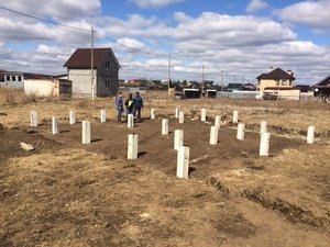 Свайный ЖБ фундамент в п. Бобровский