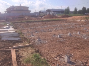 Фундамент с бетонным ростверком для кирпичного дома в Ижевске