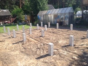 Фундамент для бревенчатого дома поселок Плотниково, Новосибирский район