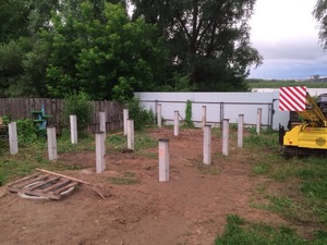 Фундамент для бани из бруса с террасой в городе Новосибирск