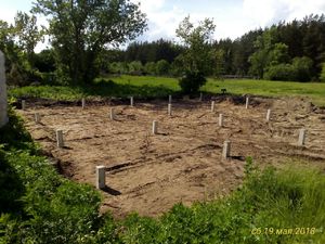 Фундамент для дома из газобетона с облицовкой в селе Карамышево