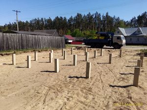 Фундамент для сруба из бревна в поселке Лесохимучасток