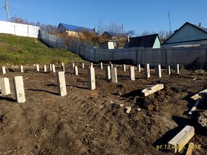 Фундамент для двухэтажного дома из газобетона в селе Крутогорье