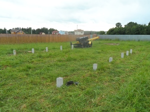 Фундамент для бани из бруса с верандой в деревне Введеньё