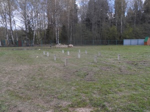 Фундамент для беседки в деревне Иванцево