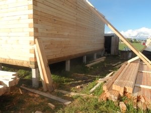 Фундамент для дома из профилированного бруса в деревне Ивановский перевоз
