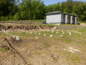 Фундамент для двухэтажного бревенчатого сруба в селе Вербилово