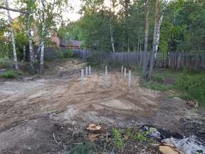 Фундамент для гаража из бруса в селе Кафтанчиково