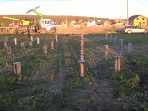 Фундамент для двухэтажного дома из бруса с верандой в селе Шайдурово