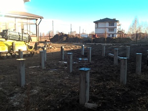 Фундамент для бани из бруса в поселке Белые Росы