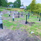 Фундамент на забивных железобетнных сваях под каркасный дом в Карелии