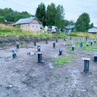 Фундамент на забивных железобетнных сваях под каркасный дом в Карелии