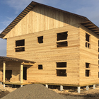 Фундамент для двухэтажного дома из бруса с пристроенными гаражом и баней, навесами, крыльцом в пос. Слобода вольная, Томской области