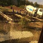 Фундамент на забивных ж/б сваях с бетонным ростверком для хозяйственной постройки из бруса с гаражом и подвалом в городе Грязи Липецкой области от компании 35FS