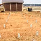 Фундамент на забивных ж/б сваях с бетонным ростверком для дома из газоблока с облицовкой кирпичом в КП Тихие Зори, Ижевск от компании 35FS