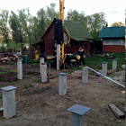 Фундамент на забивных ж/б сваях для дома из бревна поселок Мичуринский, Новосибирский район, СНТ Медик 1 от компании 35FS