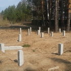 Фундамент на забивных ж/б сваях с бетонным ростверком для дома и бани из пеноблоков в СНТ Ветеран 3 Томской области от компании 35FS