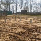 Фундамент на забивных ж/б сваях с бетонным ростверком для дома и бани из пеноблоков в СНТ Ветеран 3 Томской области от компании 35FS