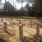 Фундамент на забивных ж/б сваях с бетонным ростверком для дома и бани из пеноблоков в СНТ Ветеран 3 Томской области от компании 35FS