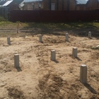 Фундамент на забивных ж/б сваях с бетонным ростверком для дома и бани из пеноблоков в СНТ Ветеран 3 Томской области от компании 35FS