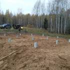 Фундамент на забивных ж/б сваях с обвязкой брусом для каркасного дома в деревне Починок Вожойский, Ижевск от компании 35FS