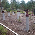 Фундамент на забивных ж/б сваях для бани из бруса с верандой в деревне Половина Прионежского района республики Карелия от компании 35FS
